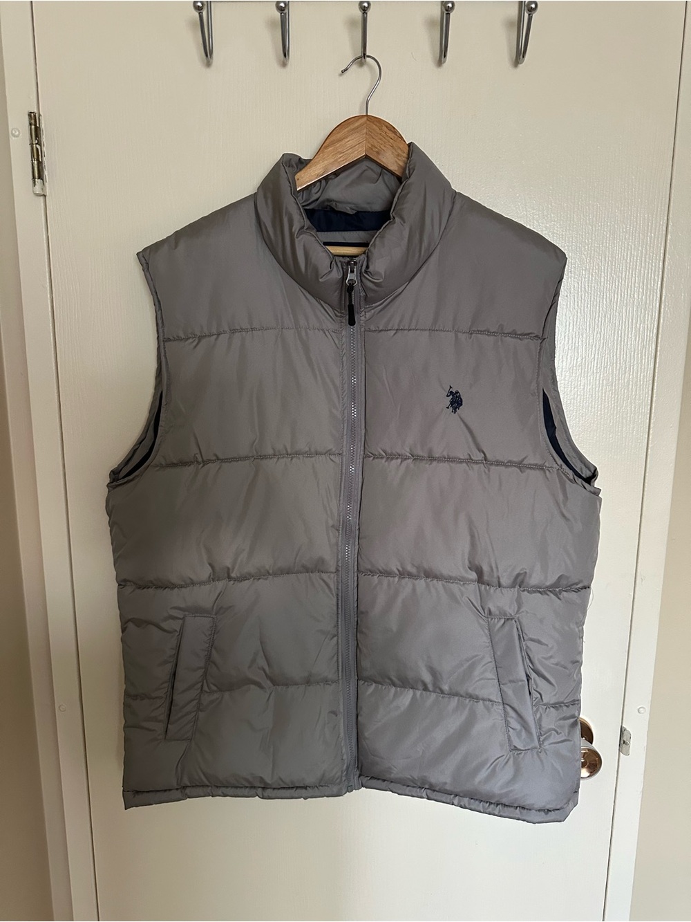U.S. Polo Assn. Quilted Vest in Gray and Navy